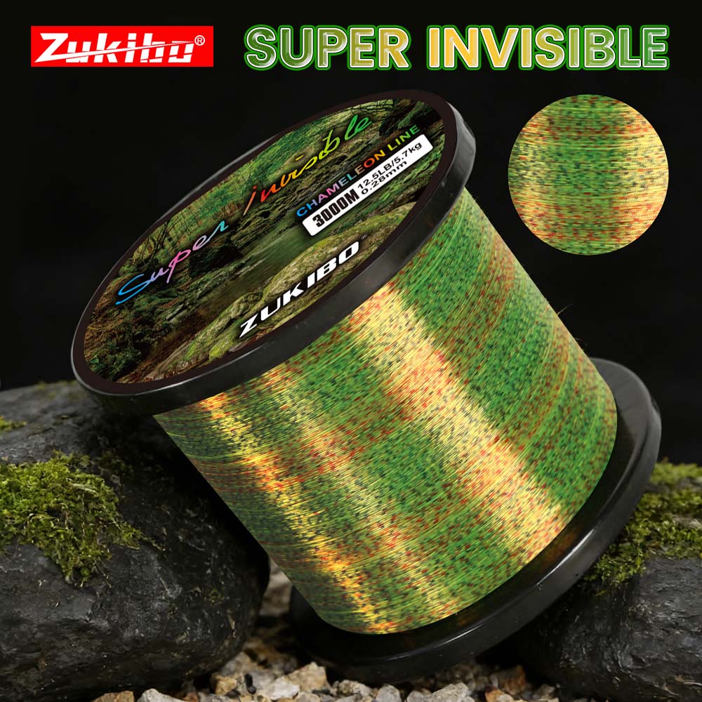 Fluorocarbon Line - Żółta żyłka wędkarska ZUKIBO 3D Speckle
